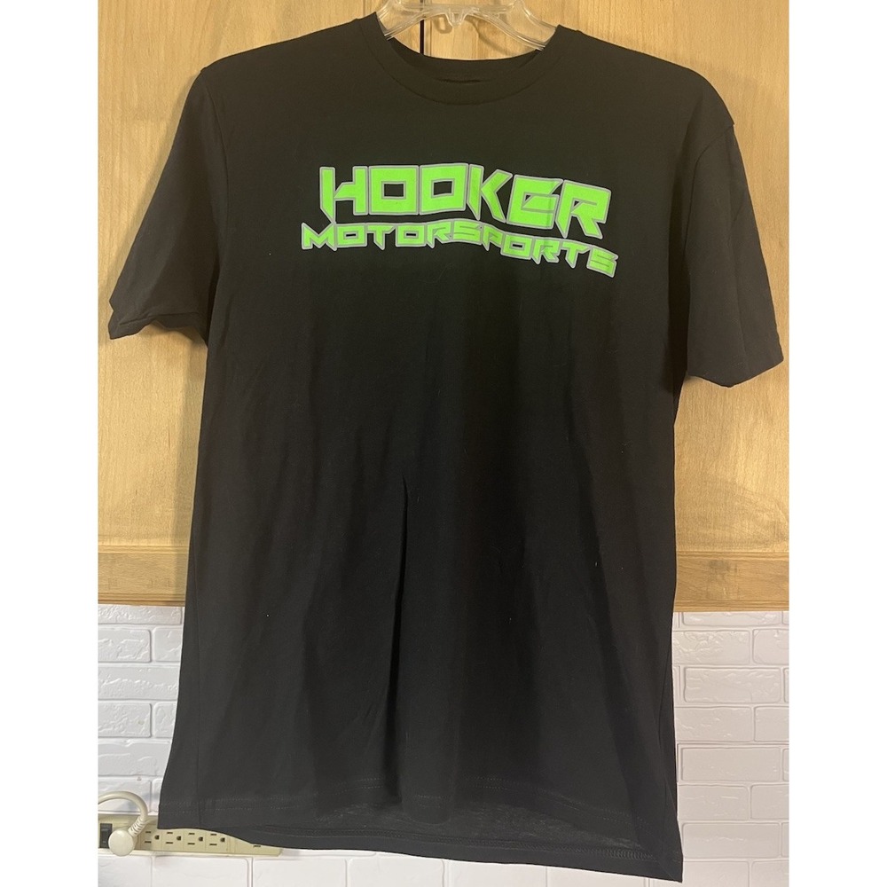 Hooker Motorsports Graphic T-Shirt Mens Large Black Neon Green Racing Tee